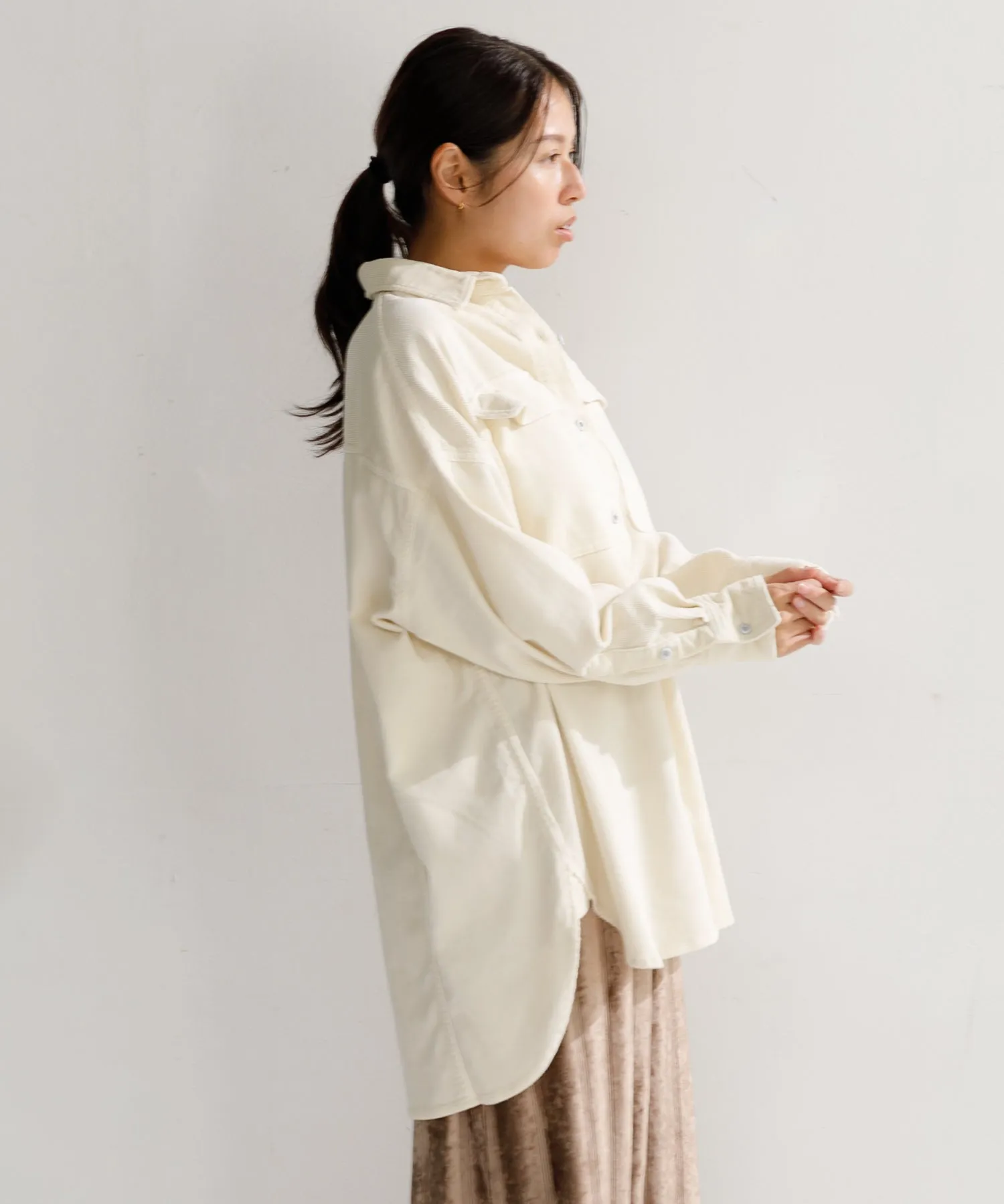 【WOMEN】Healthy denim Almond SHIRTS ビッグシャツ