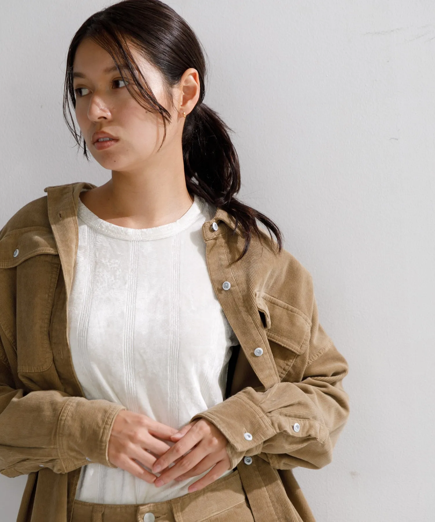 【WOMEN】Healthy denim Almond SHIRTS ビッグシャツ