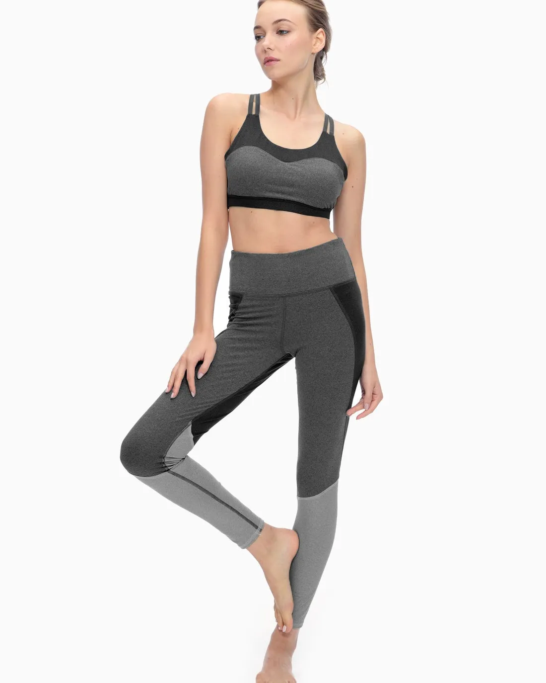 Yoga High Waisted Heather Block Legging