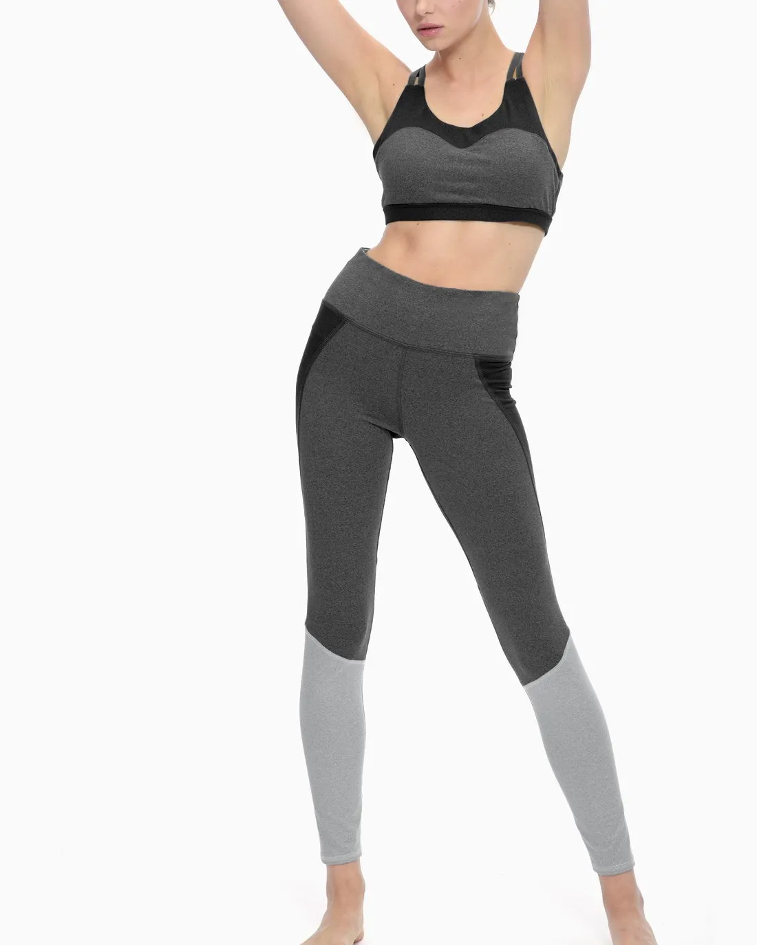 Yoga High Waisted Heather Block Legging